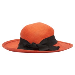 Chanel Coral Wide Brim Straw Hat