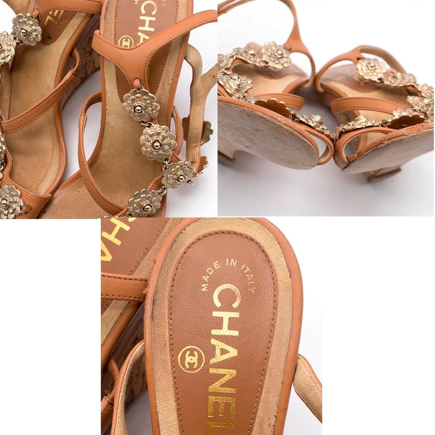 Women's Chanel Cork and Leather Wedges  36 