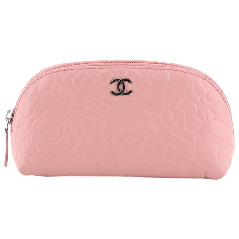 Chanel Cosmetic Case Camellia Lambskin Small at 1stDibs