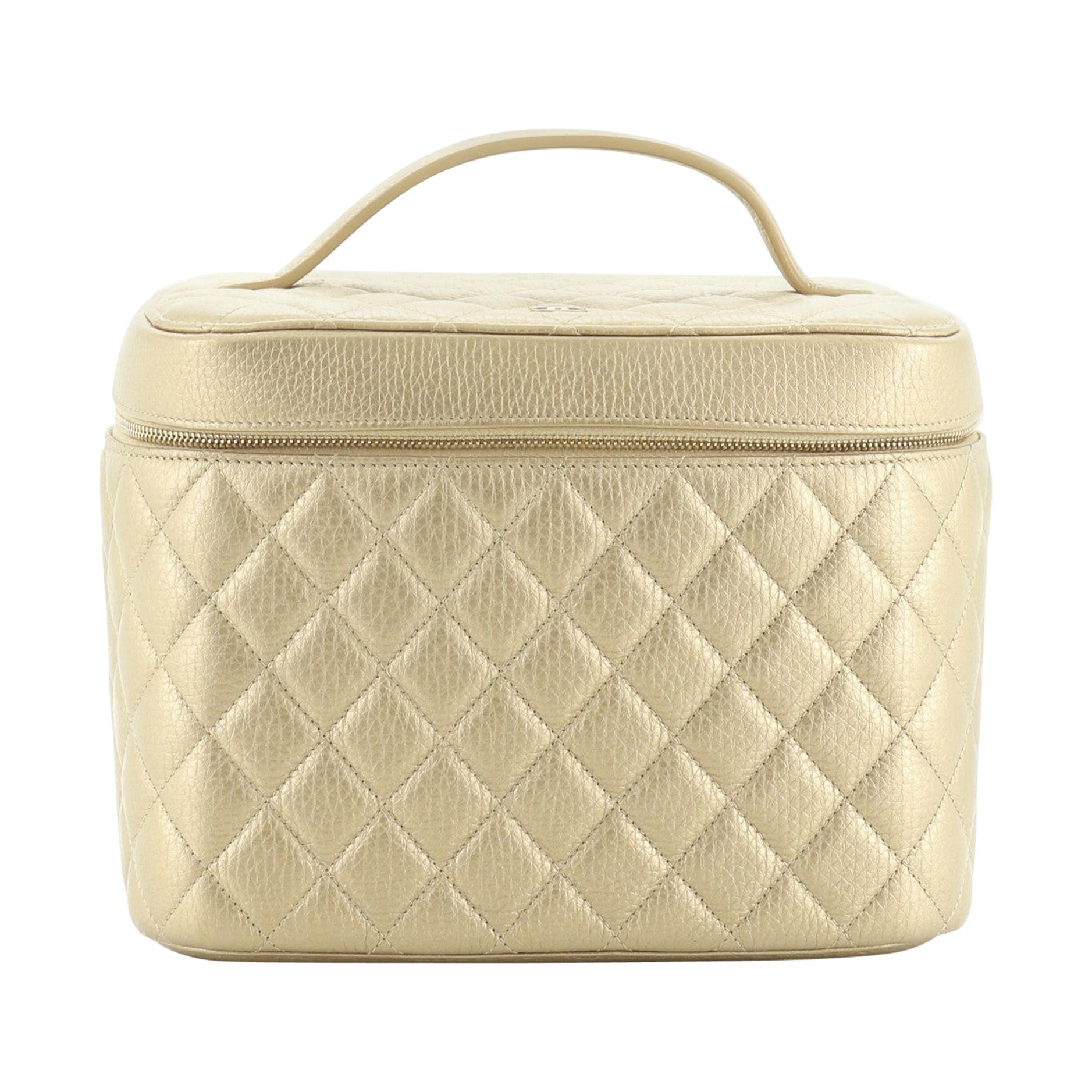 Chanel Cosmetic Case Quilted Calfskin Small at 1stDibs