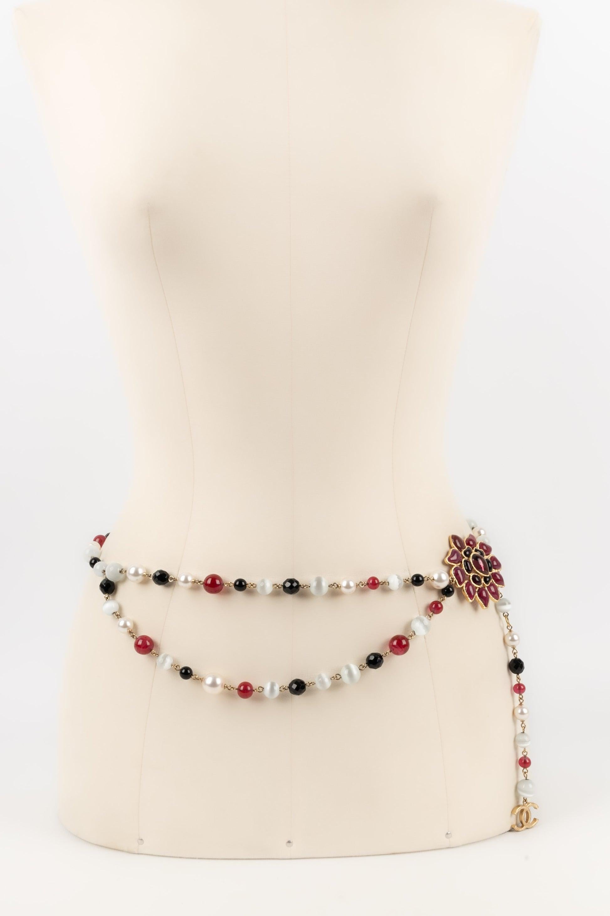Chanel Costume Pearl Belt with Glass Paste Flower-Shaped Buckle, 2007 5