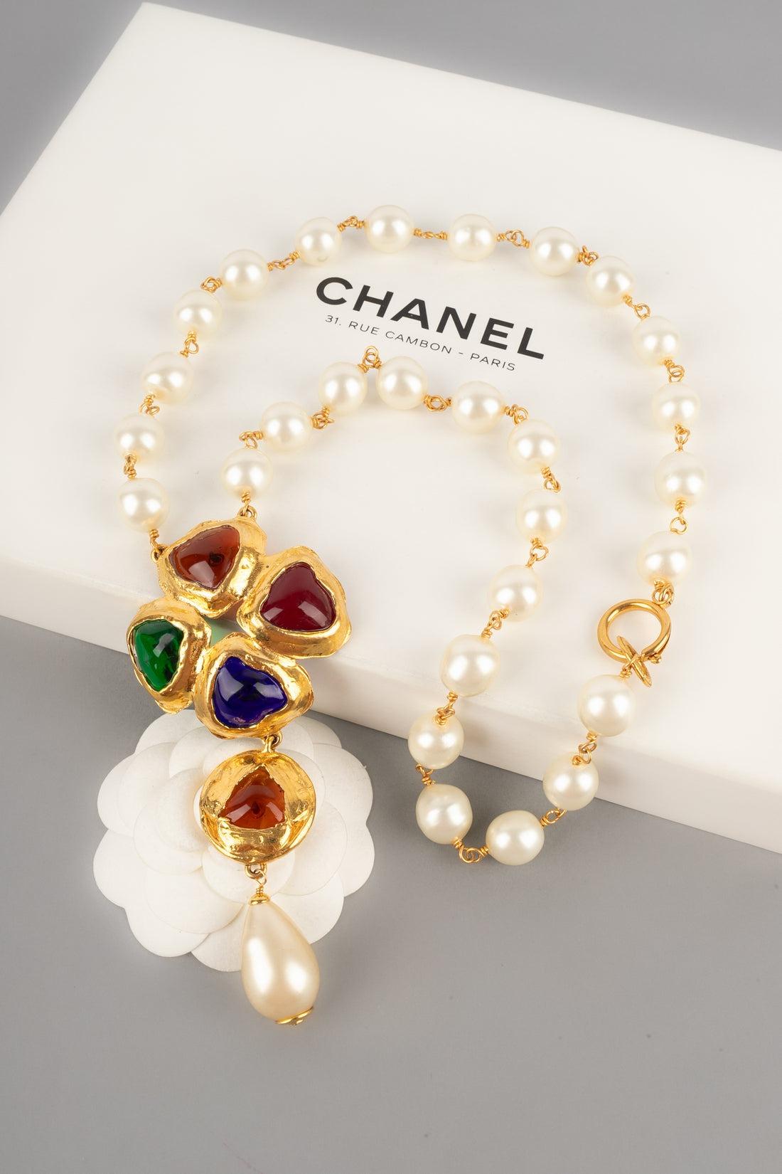 Chanel Costume Pearl Necklace, 1990s For Sale 5