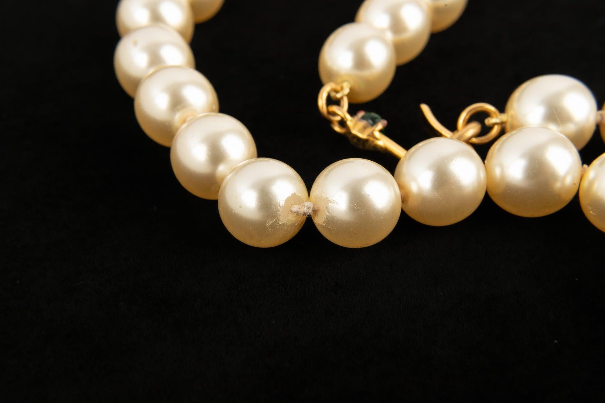 Chanel Costume Pearl Necklace with Brooch Pendant, 1997 5