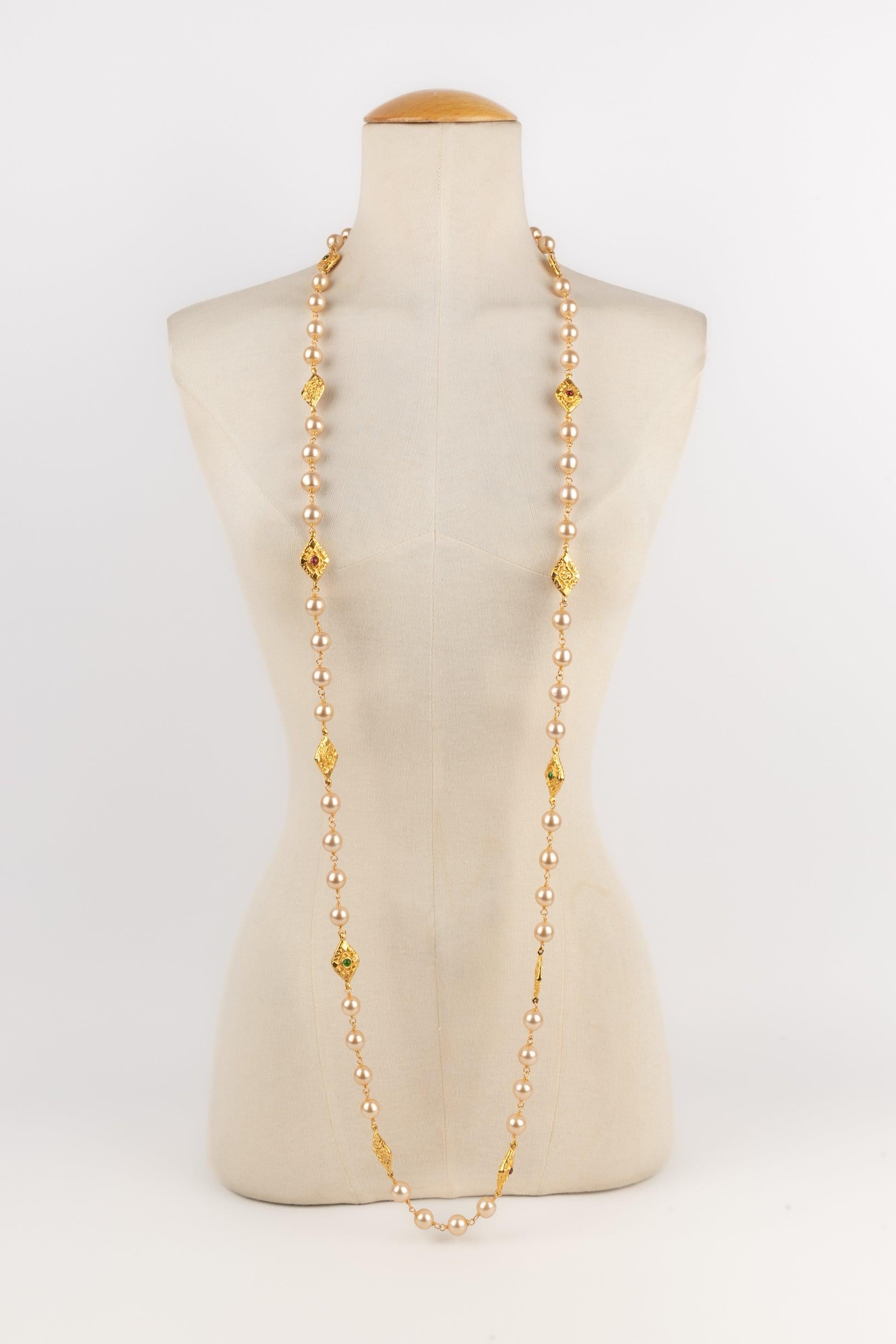 Chanel Costume Pearl Sautoir Necklace, 1980s 1