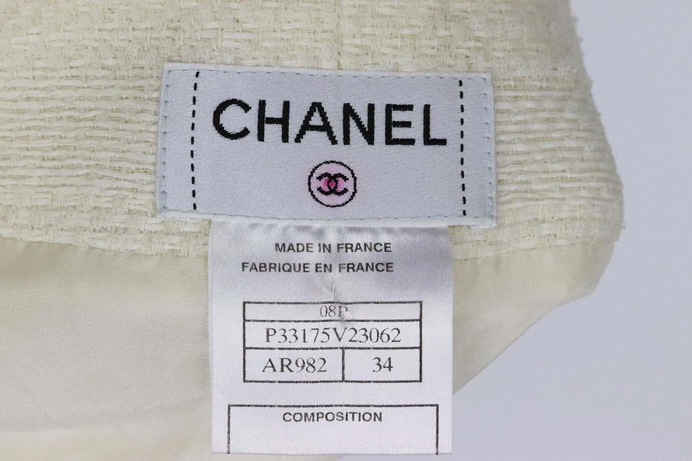 Chanel Cotton Blend Tweed Mini Skirt FR 34 UK 6  In Excellent Condition In London, GB
