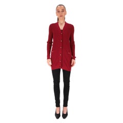 Chanel Cotton Diamond Ribbed Cardigan With 'CC' Logo Buttons