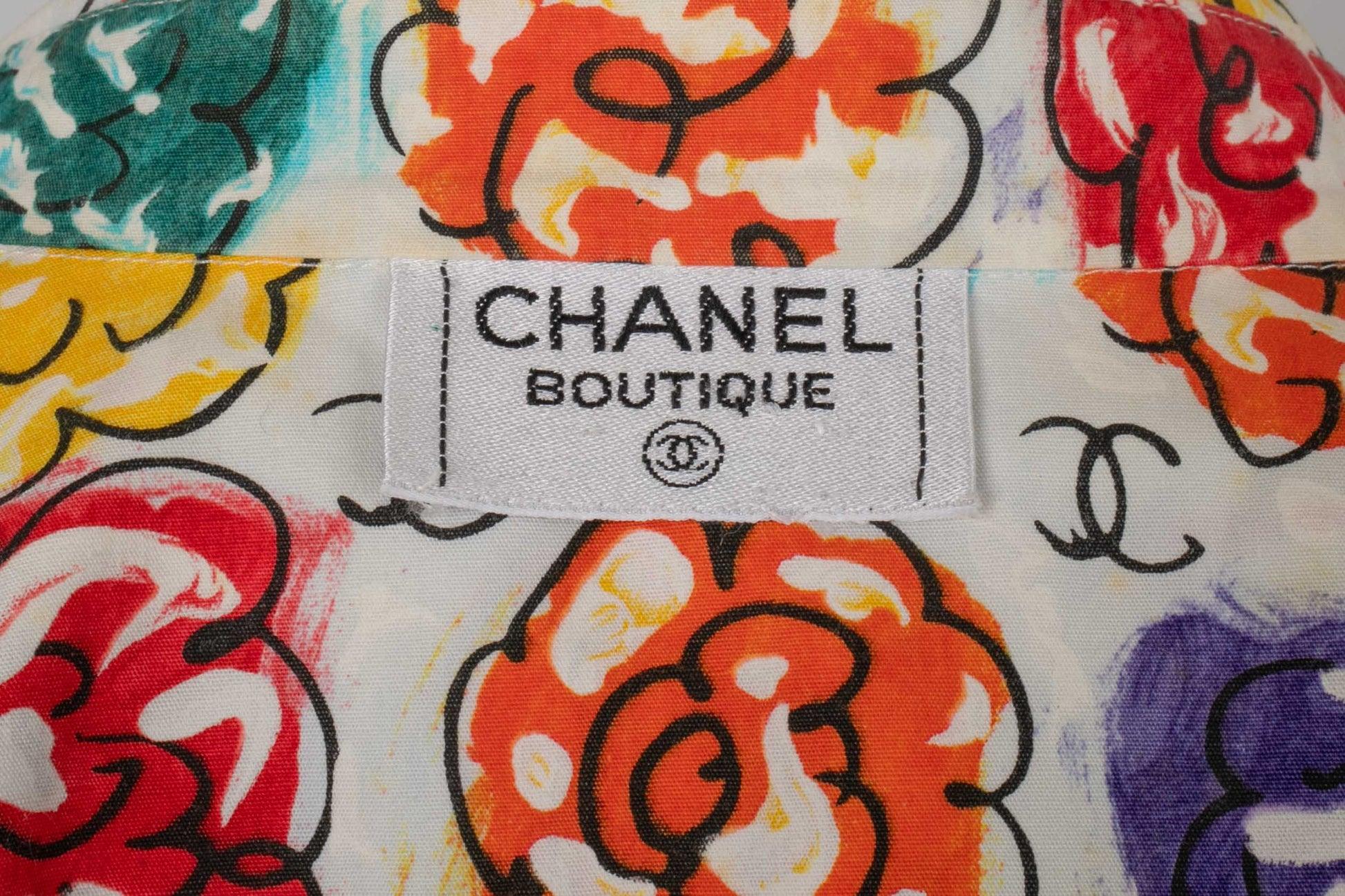 Chanel, Blumenhemd aus Baumwolle, 2000er-Jahre 4