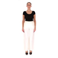 Chanel Cotton High-Waisted Wide Leg Trousers