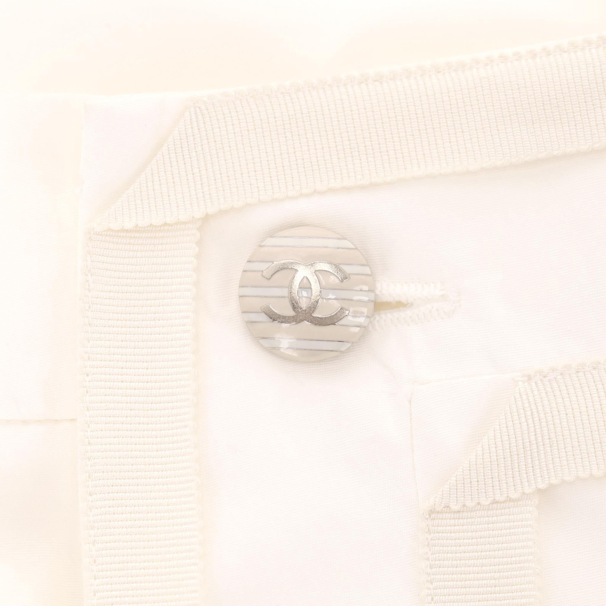 Chanel - Pantalon large en coton à taille haute Pour femmes en vente