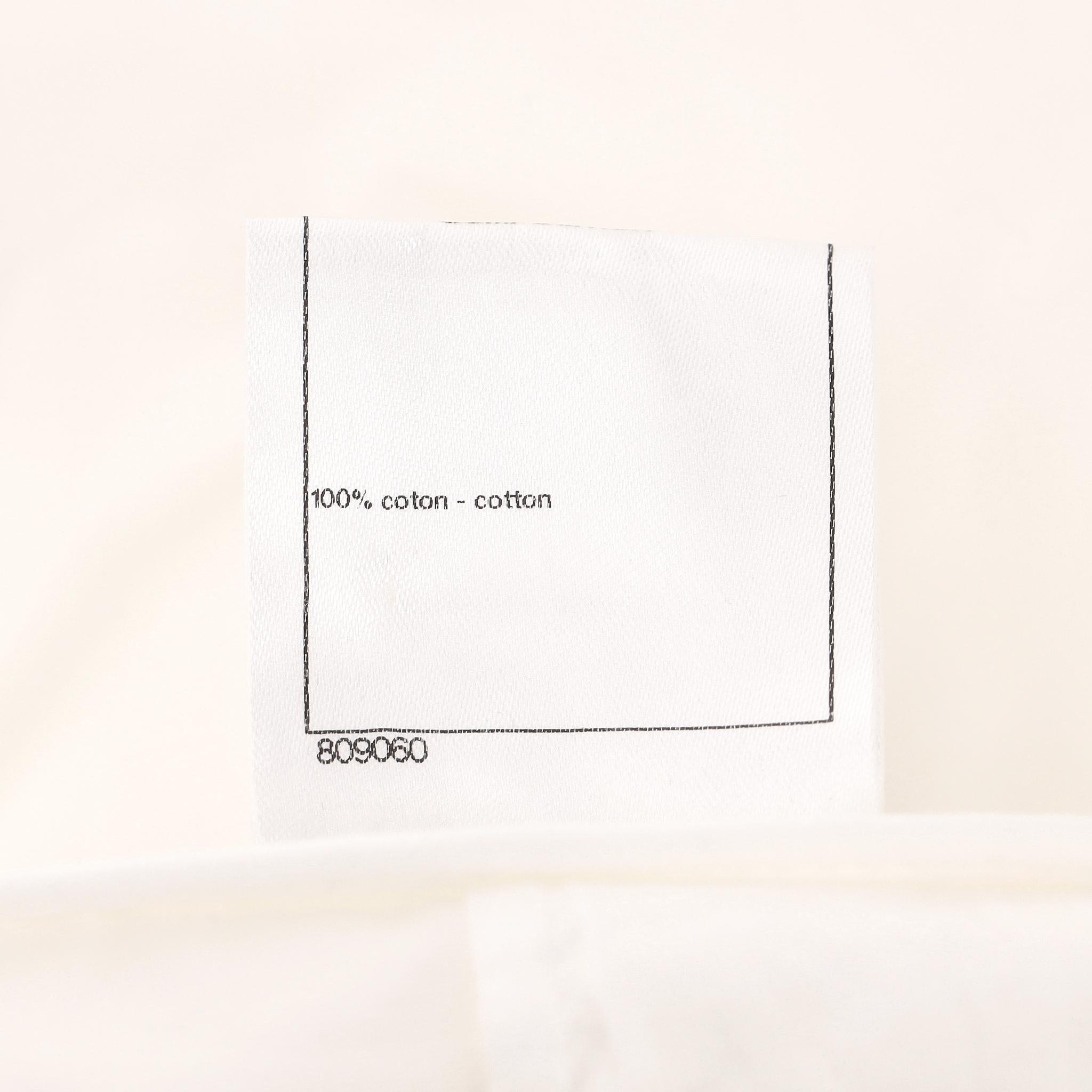 Chanel - Pantalon large en coton à taille haute en vente 3