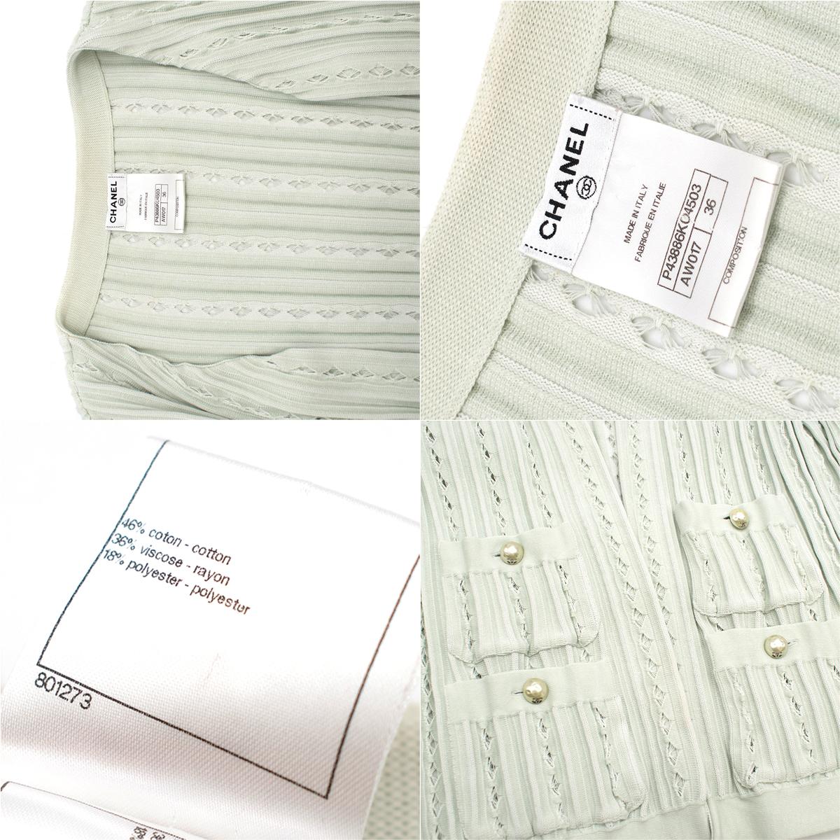 Chanel Cotton-Knit Mint Dress & Cardigan Set SIZE 34 FR 3