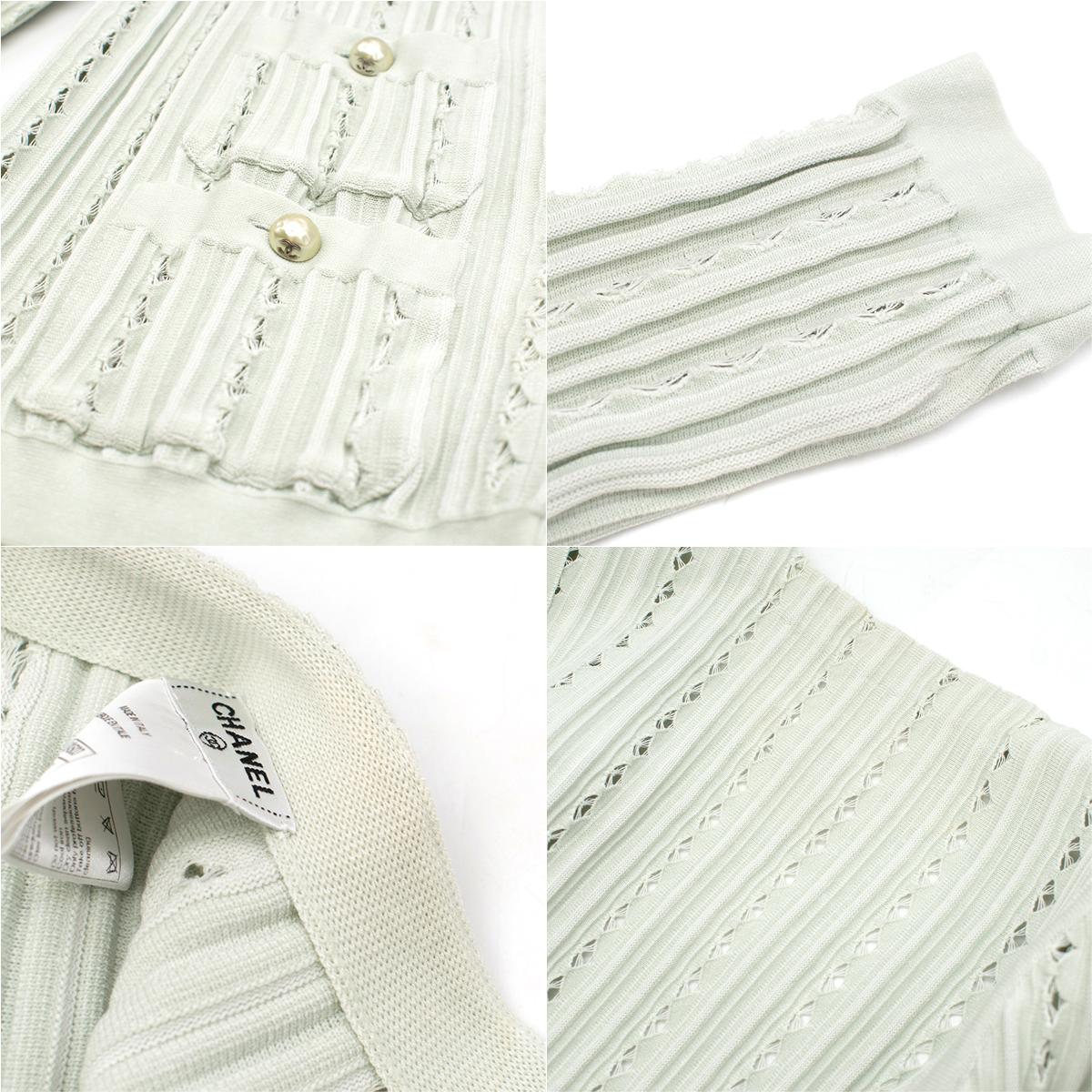 Chanel Cotton-Knit Mint Dress & Cardigan Set SIZE 34 FR 4