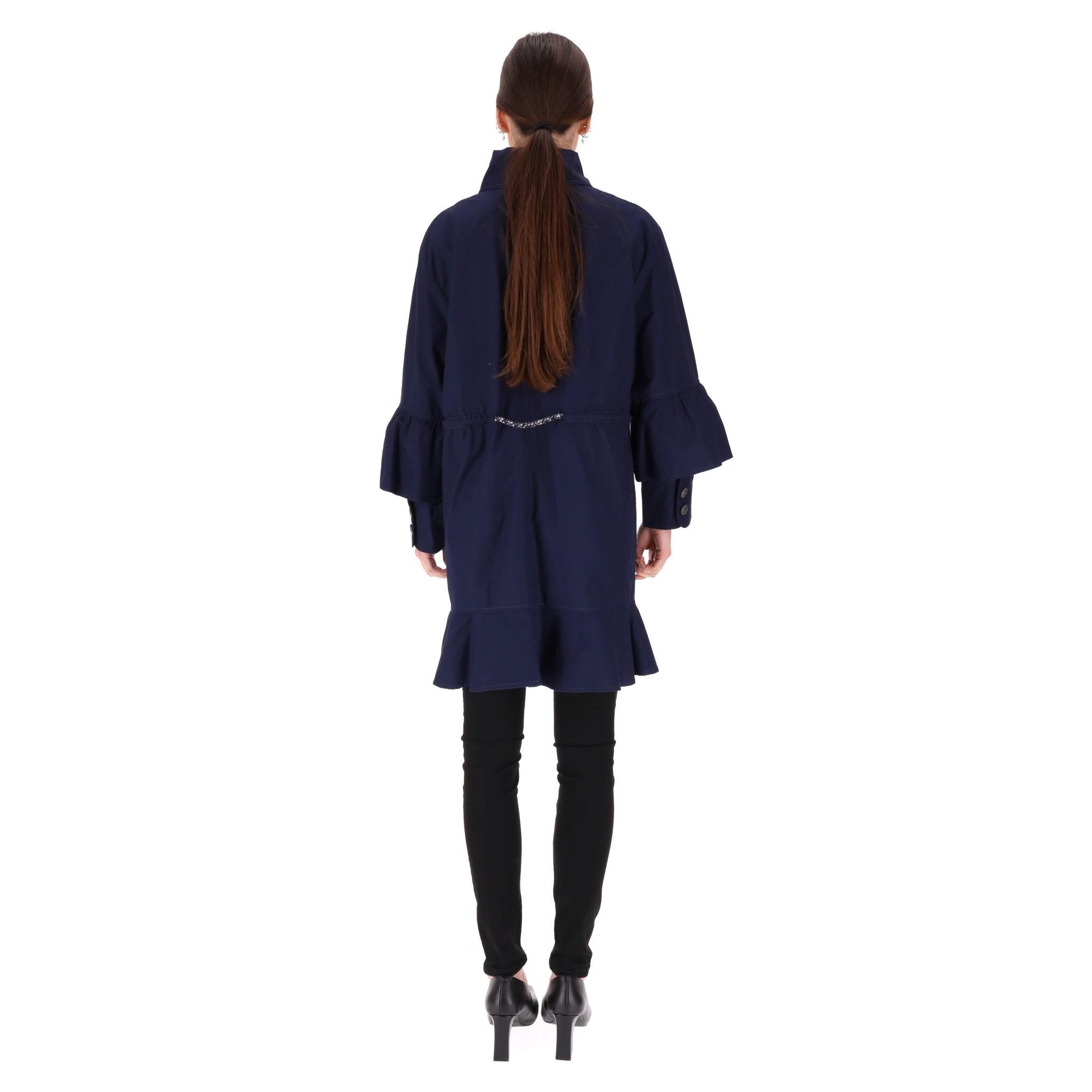 Chanel Cappotto in cotone con coulisse a strati In condizioni ottime in vendita a London, GB