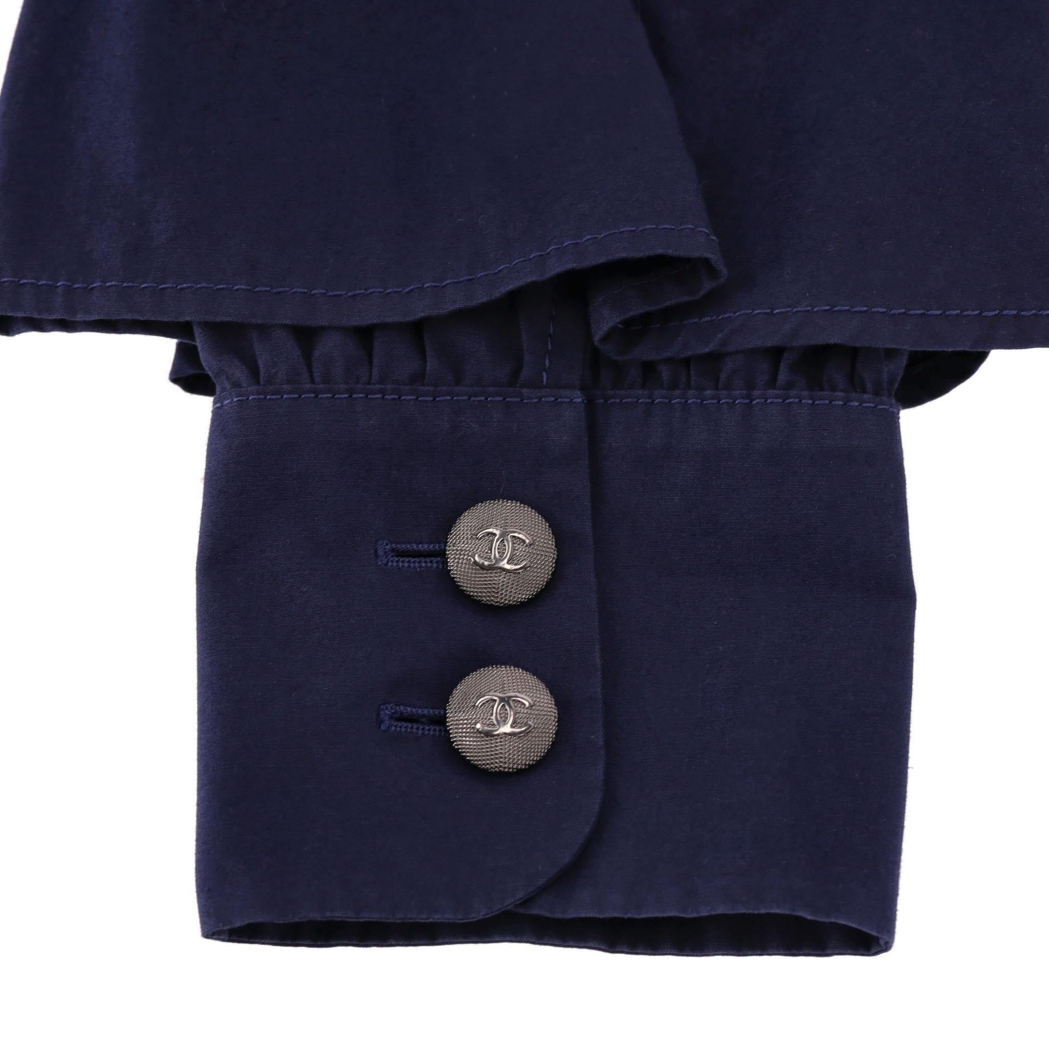 Donna Chanel Cappotto in cotone con coulisse a strati in vendita