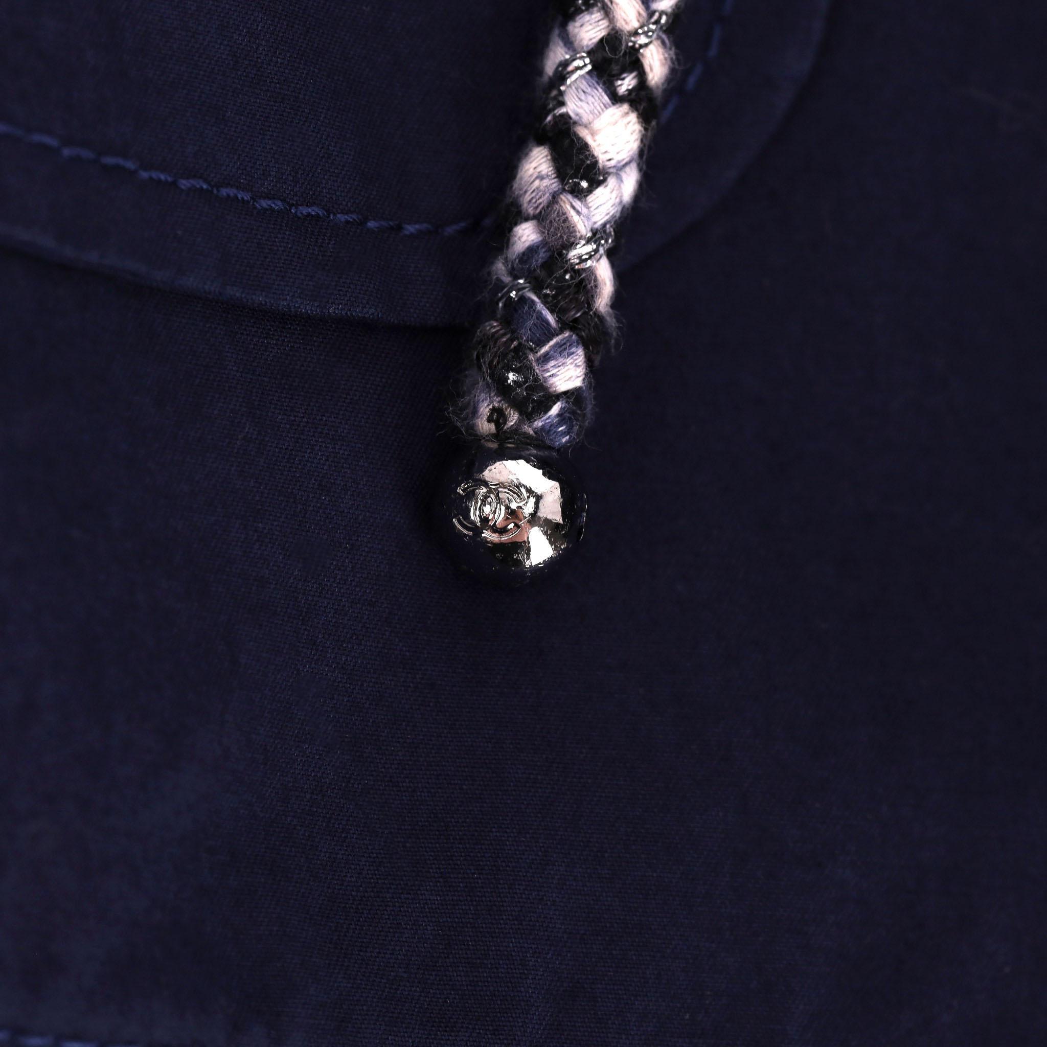 Chanel Cappotto in cotone con coulisse a strati in vendita 1