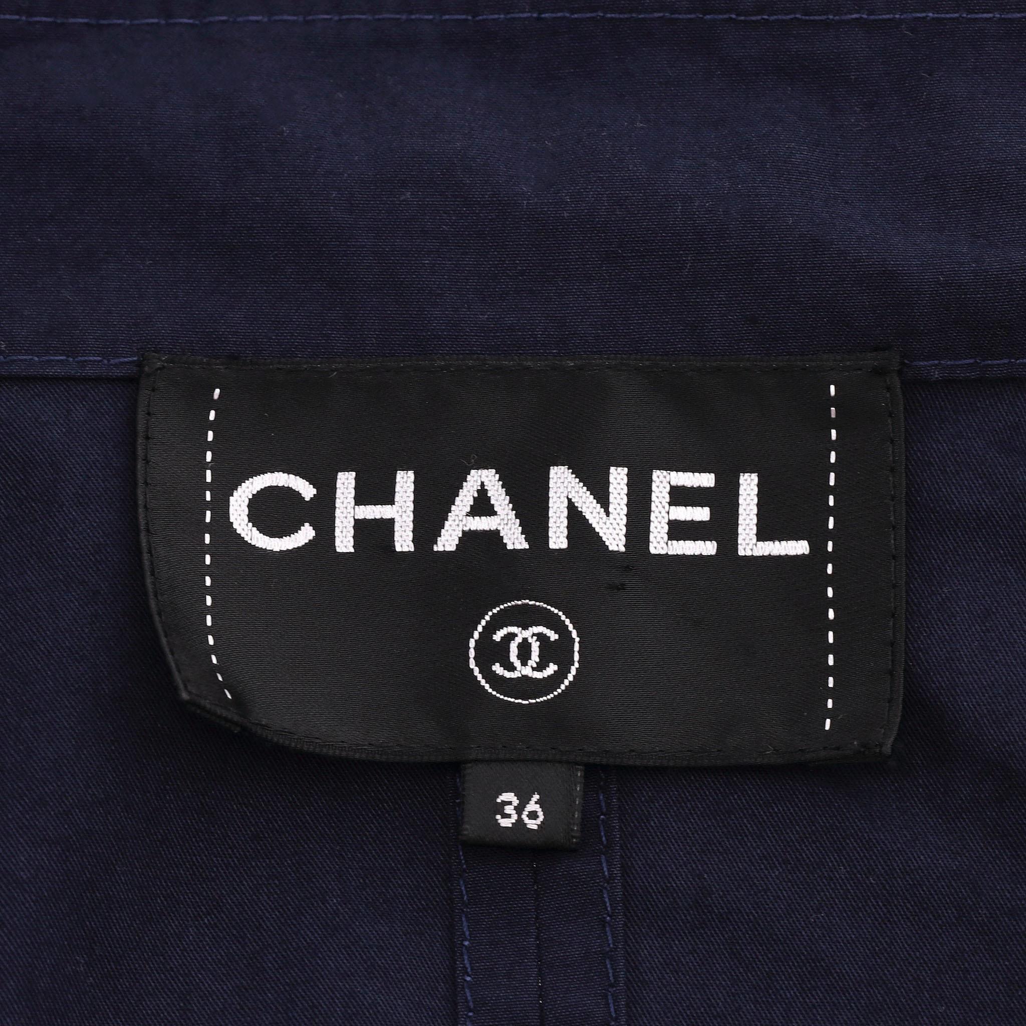 Chanel Cappotto in cotone con coulisse a strati in vendita 2