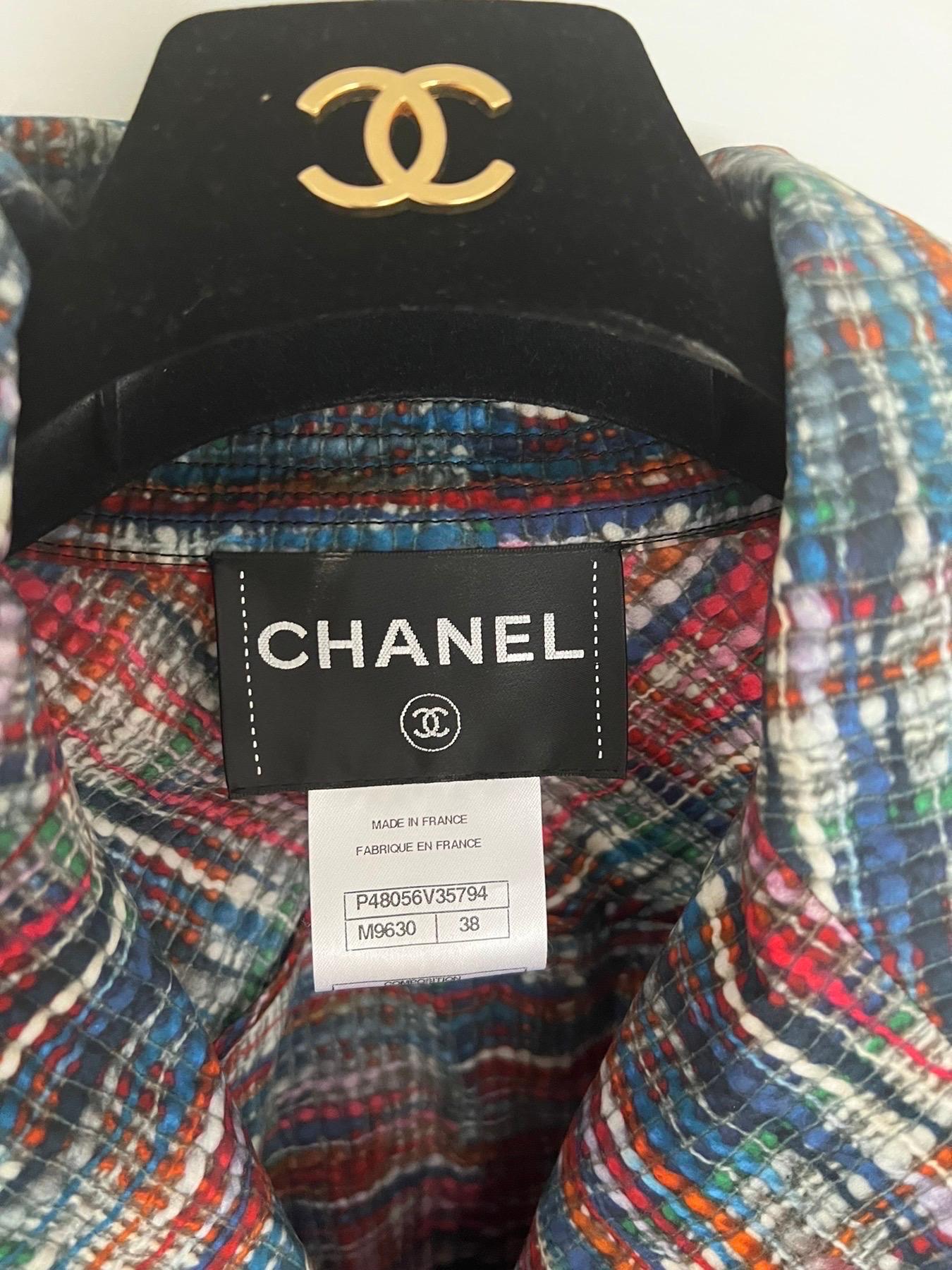 Black Chanel Cotton Multicolour Rain Coat  For Sale
