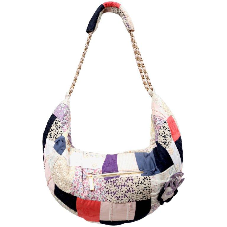 CHANEL cotton Patchwork Hobo Bag