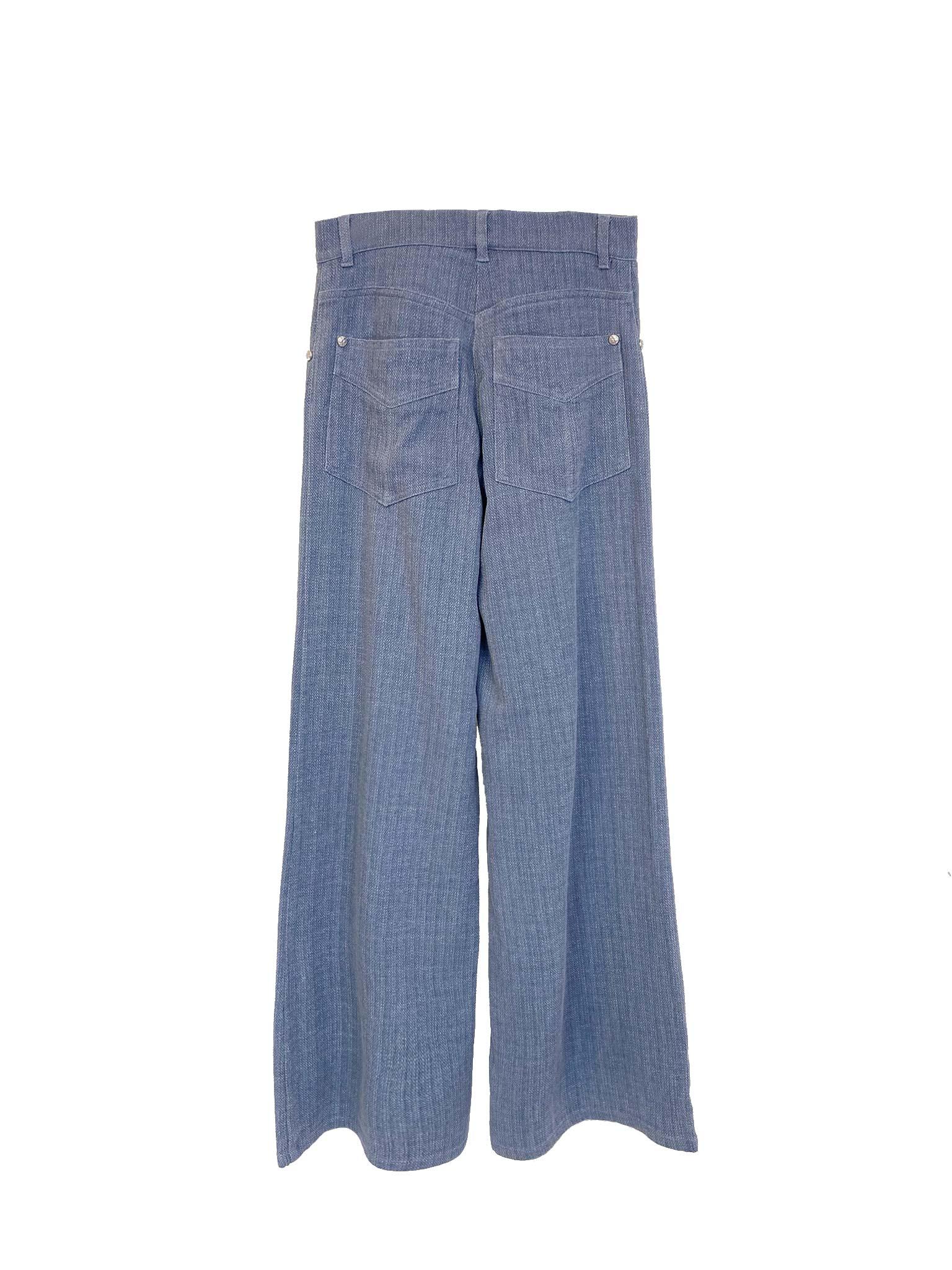 Gris CHANEL - Ensemble chemise et pantalon en coton en vente