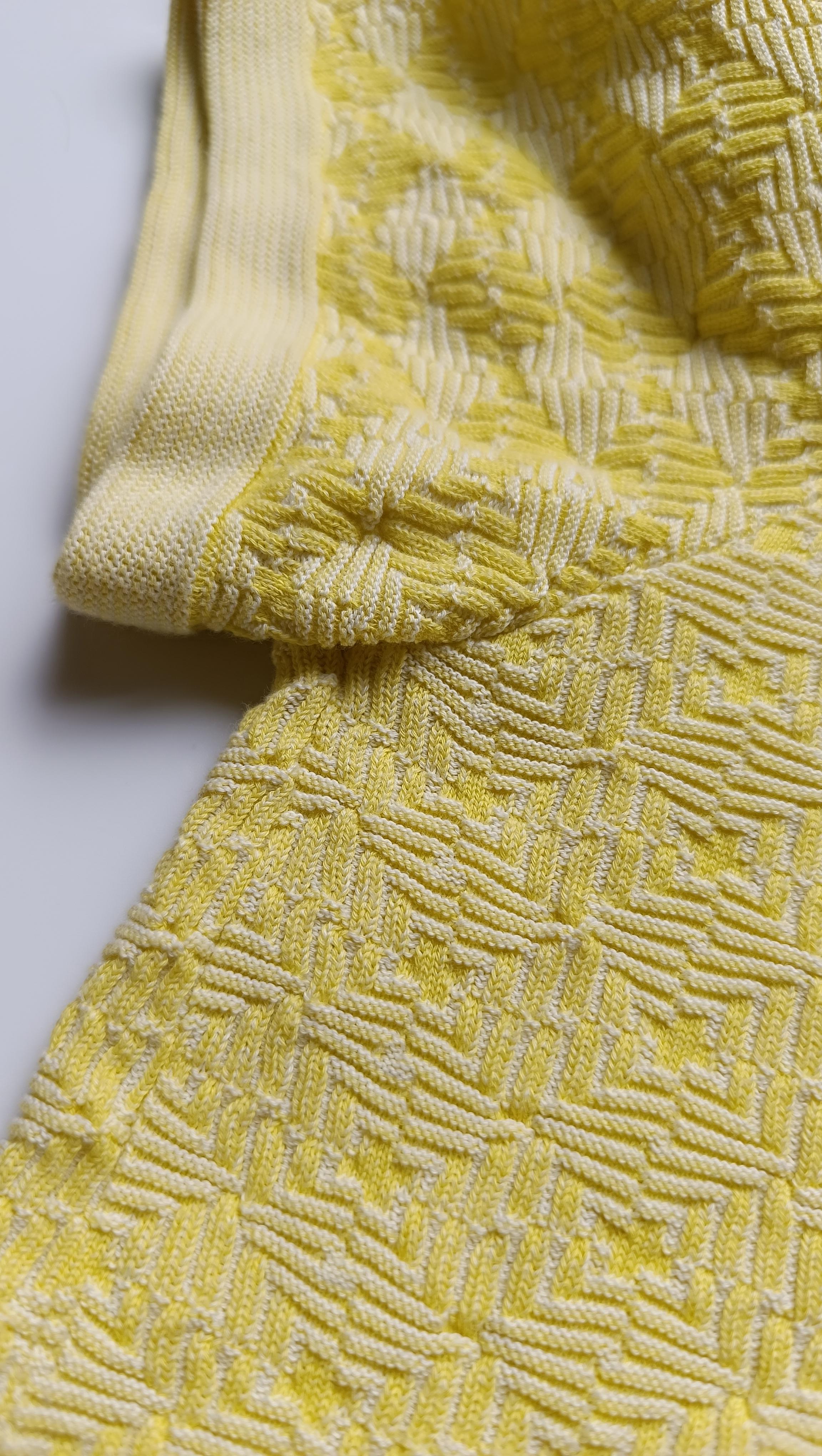 Chanel Cotton Skirt Suit Yellow For Sale 6