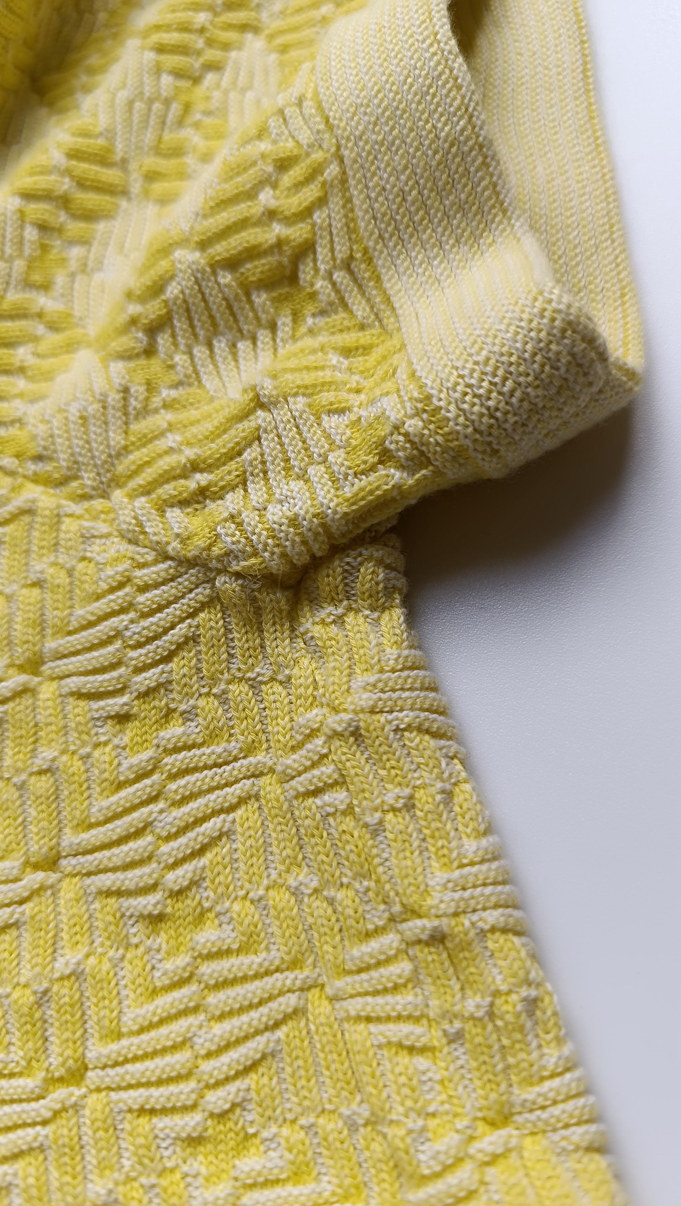 Chanel Cotton Skirt Suit Yellow For Sale 7