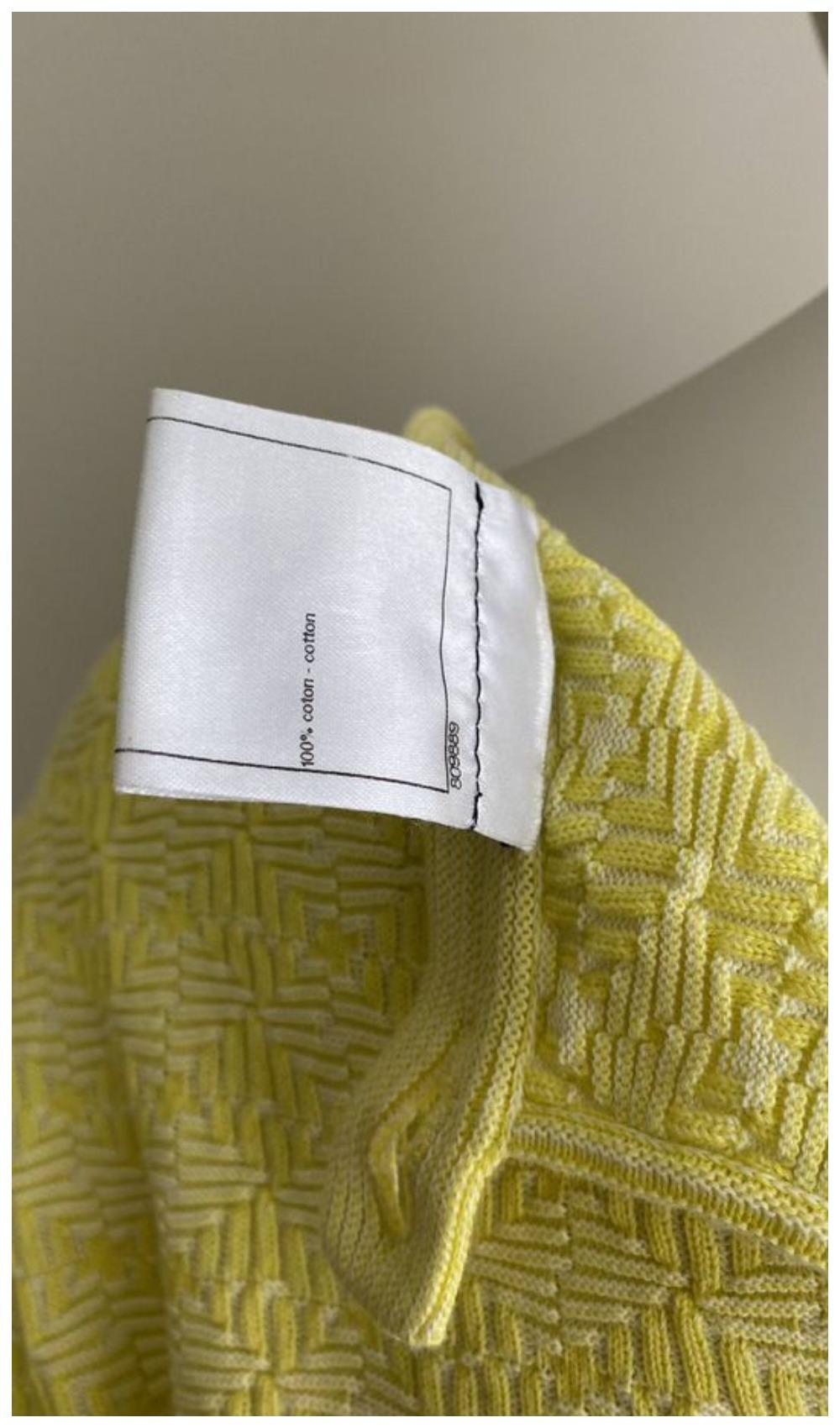 Chanel Cotton Skirt Suit Yellow For Sale 16