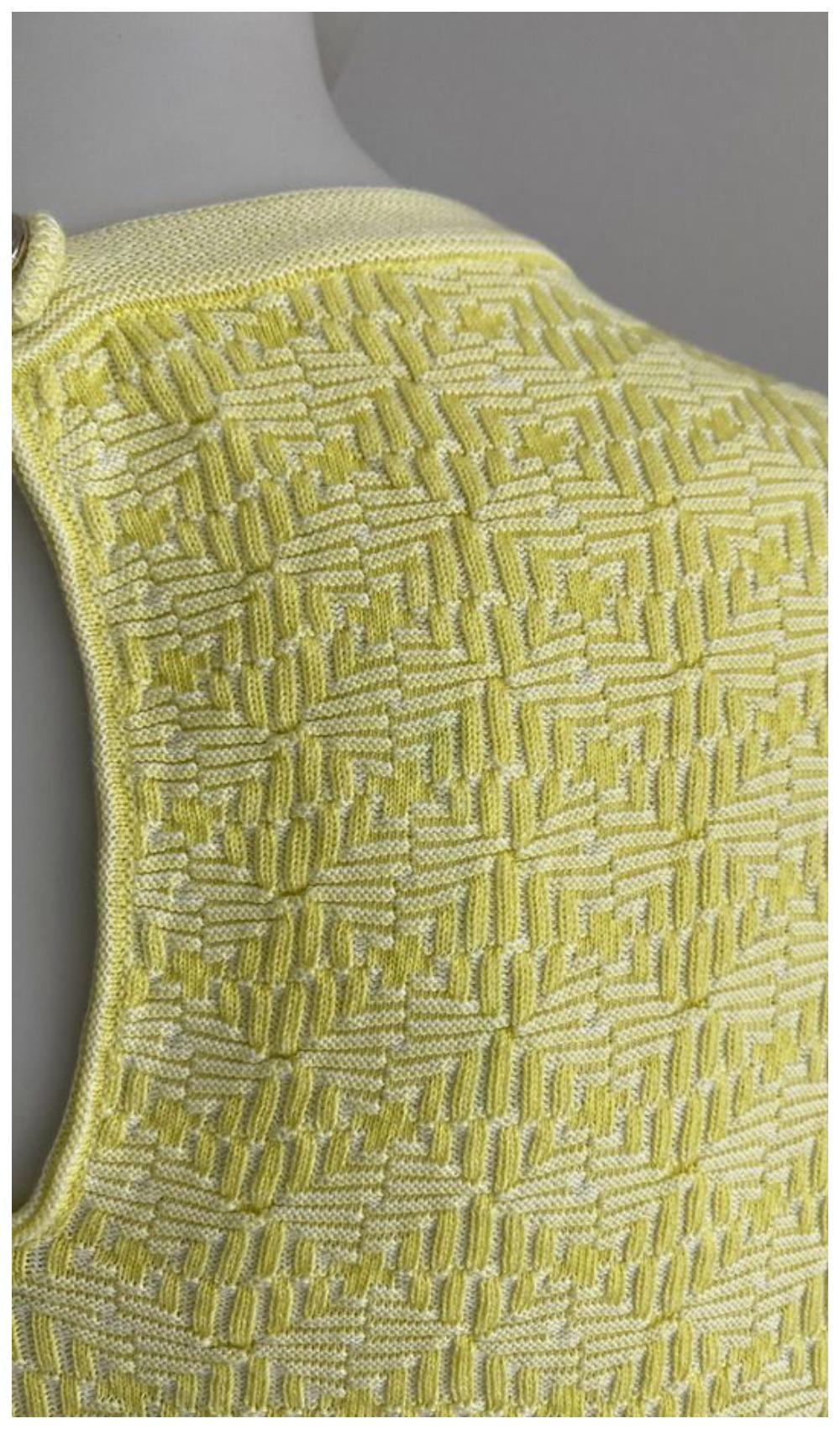 Chanel Cotton Skirt Suit Yellow For Sale 4