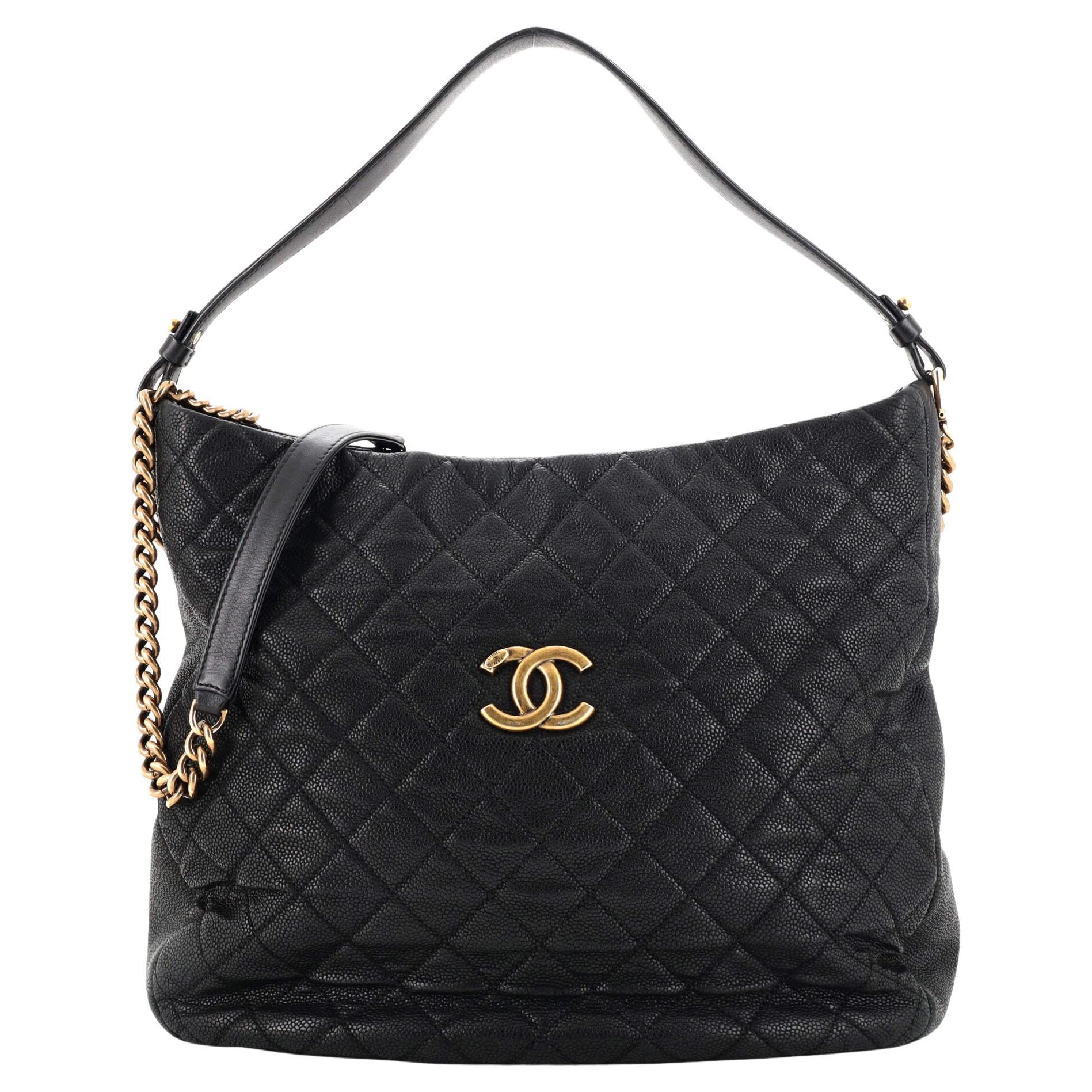 Chanel Country Chic Hobo Quilted Caviar Large
