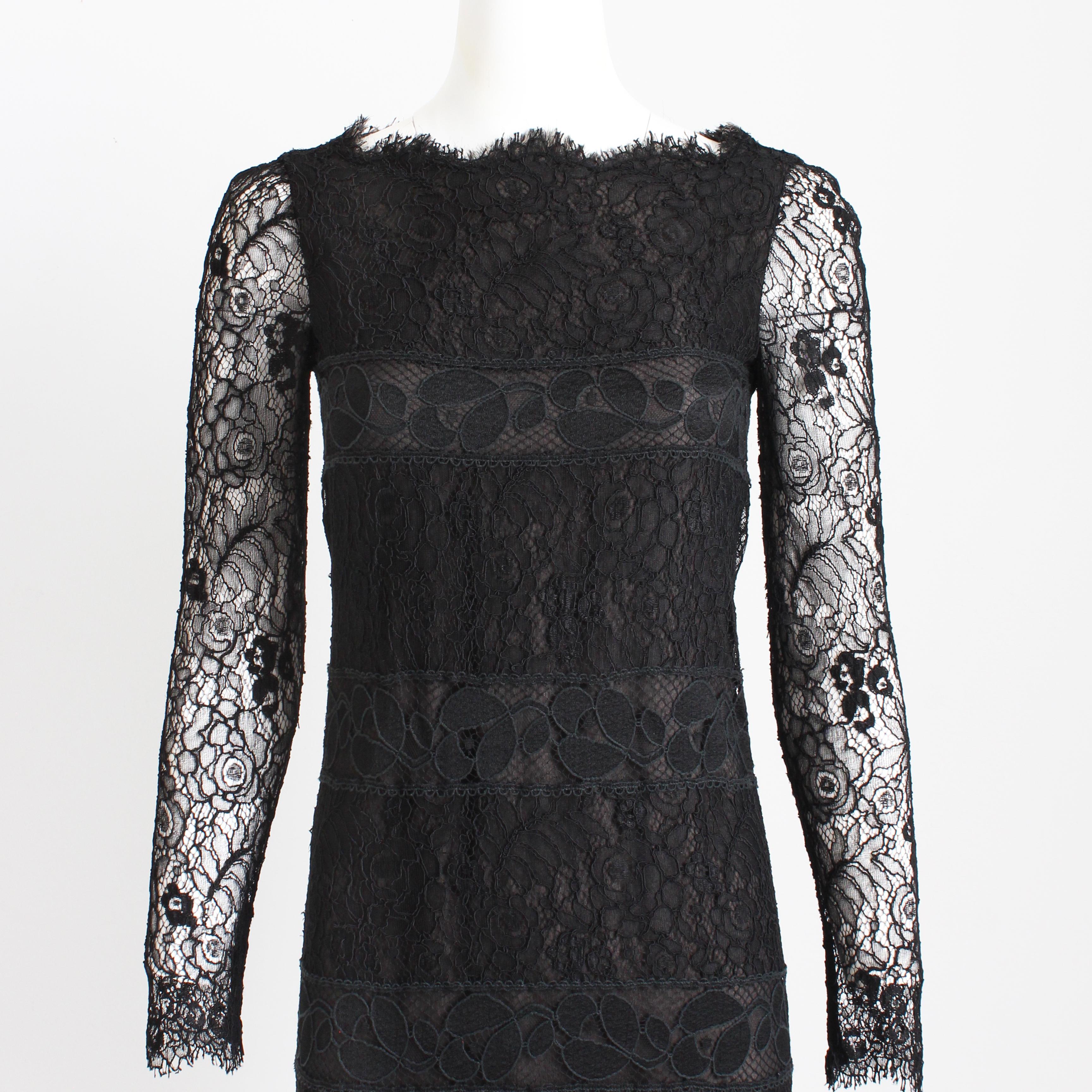 Chanel Couture Cocktail Dress Black Silk Guipure Lace Floral Numbered Vintage  In Good Condition For Sale In Port Saint Lucie, FL