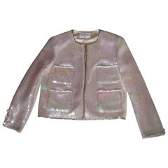 Chanel Couture Jacket in Pearly White Sequins
