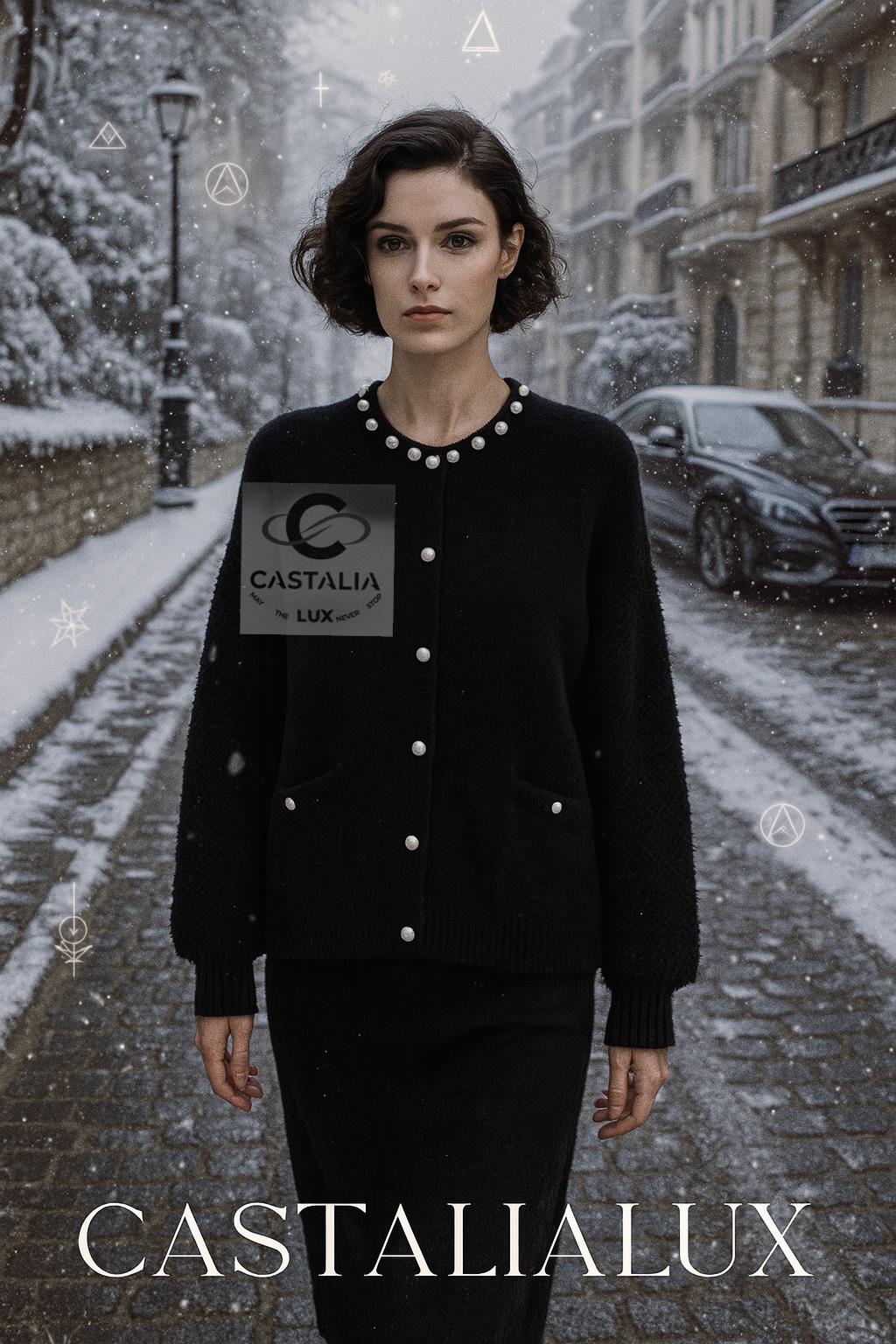 CHANEL Couture Perlenverzierte, flauschige Jacke im Angebot 1