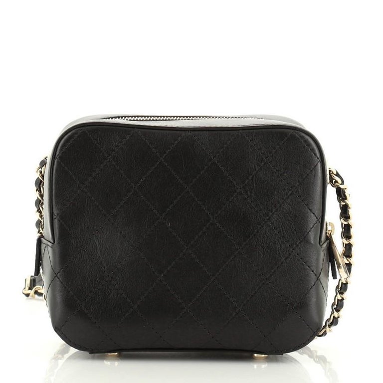 Chanel Covered CC Camera Bag Stitched Calfskin at 1stDibs