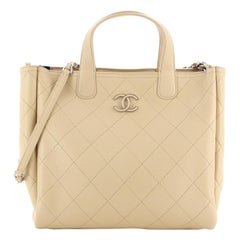 Chanel Covered CC Shopping Tote Quilted Caviar Medium