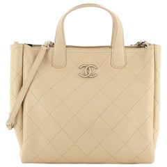 Chanel Covered CC Shopping Tote Quilted Caviar Medium