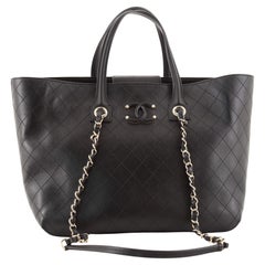 Chanel Covered CC Shopping Tote Stitched Calfskin Medium