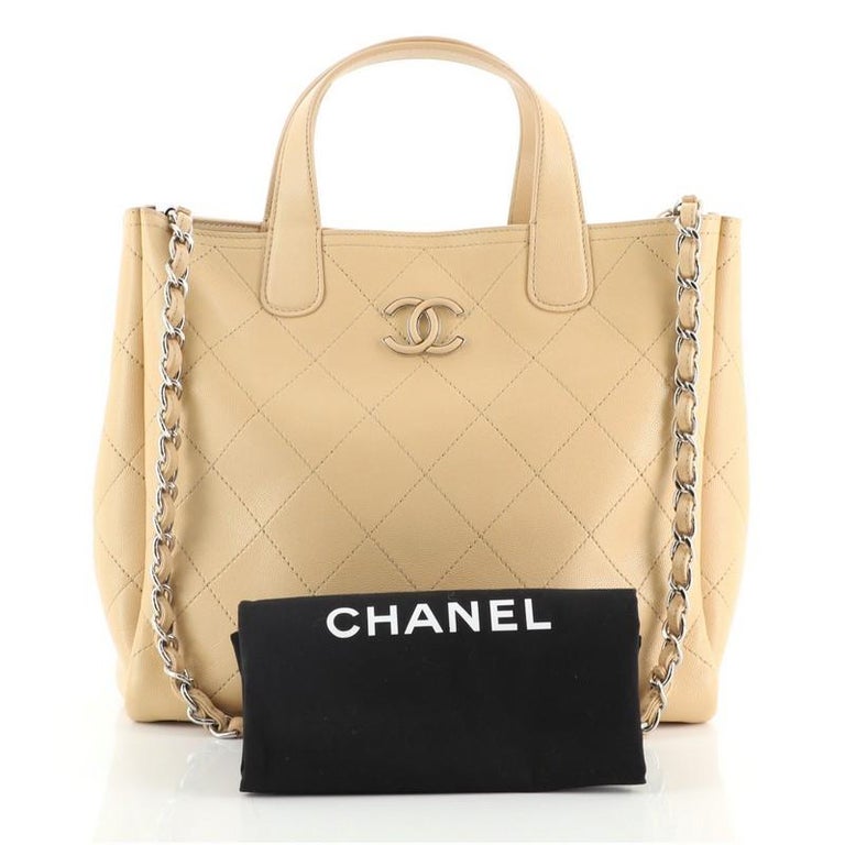 Chanel Covered CC Shopping Tote Stitched Caviar Medium