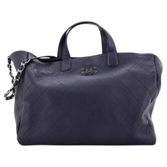 Chanel Covered CC Shopping Tote Stitched Lambskin Large