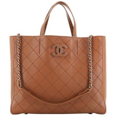 Chanel Covered CC Tote Quilted Caviar Medium