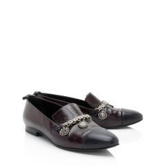 Chanel Crackled Goatskin CC Charm Cap Toe Loafers