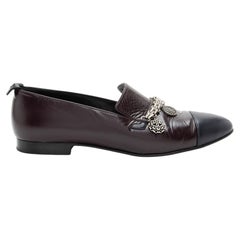 Chanel Crackled Goatskin CC Charm Cap Toe Loafers