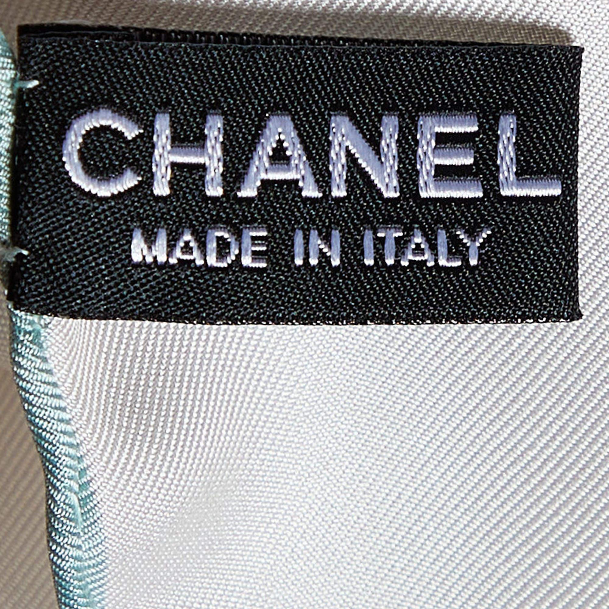 Chanel Cream All-over CC Print Silk Square Scarf 1
