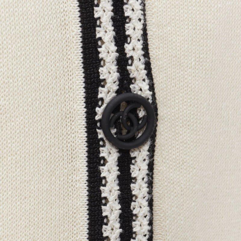 CHANEL cream beige 4-pocket black CC crochet knit midi dress FR38 S
Reference: KNLM/A00176
Brand: Chanel
Designer: Virginie Viard
Model: P60596K46437
Material: Silk, Polyester
Color: Beige, Black
Pattern: Knitted
Closure: Button
Extra Details: Long