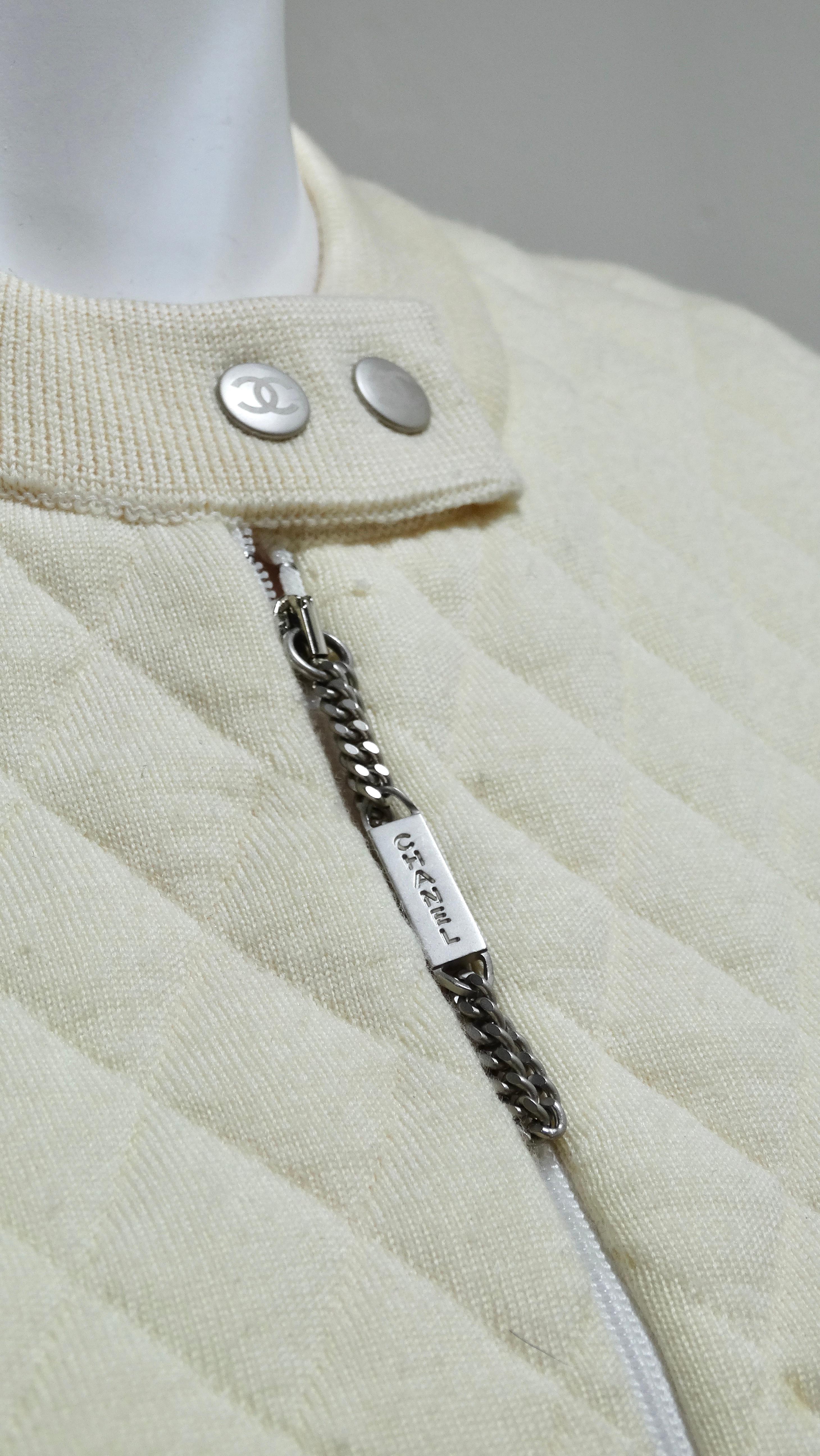 cream quilted bomber jacket