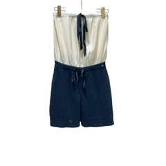 CHANEL Cream & Black Signature Playsuit Mini Jumpsuit Sz.38