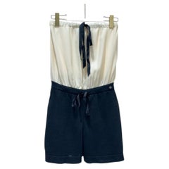 CHANEL Cream & Black Signature Playsuit Mini Jumpsuit Sz.38