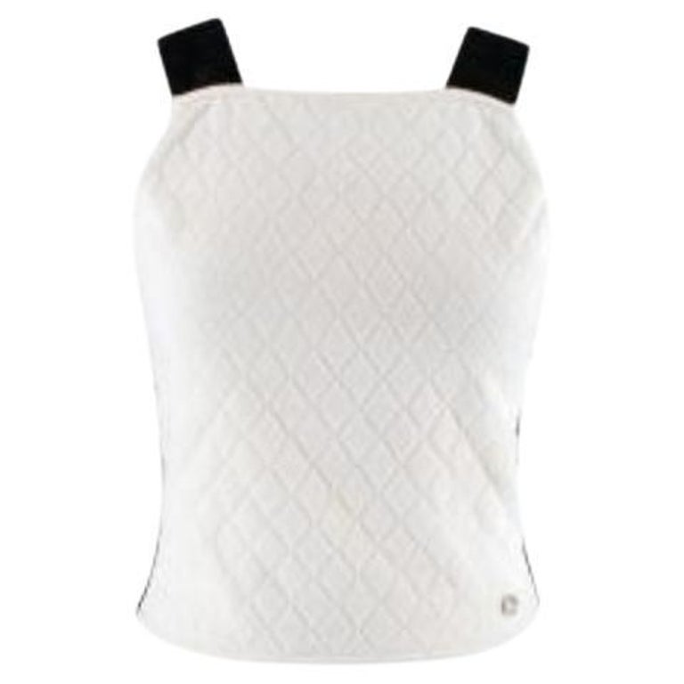 Chanel Cream and Black Sleeveless Quilted Top