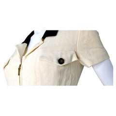 Chanel Cream & Black Zip Mini Dress circa 1995