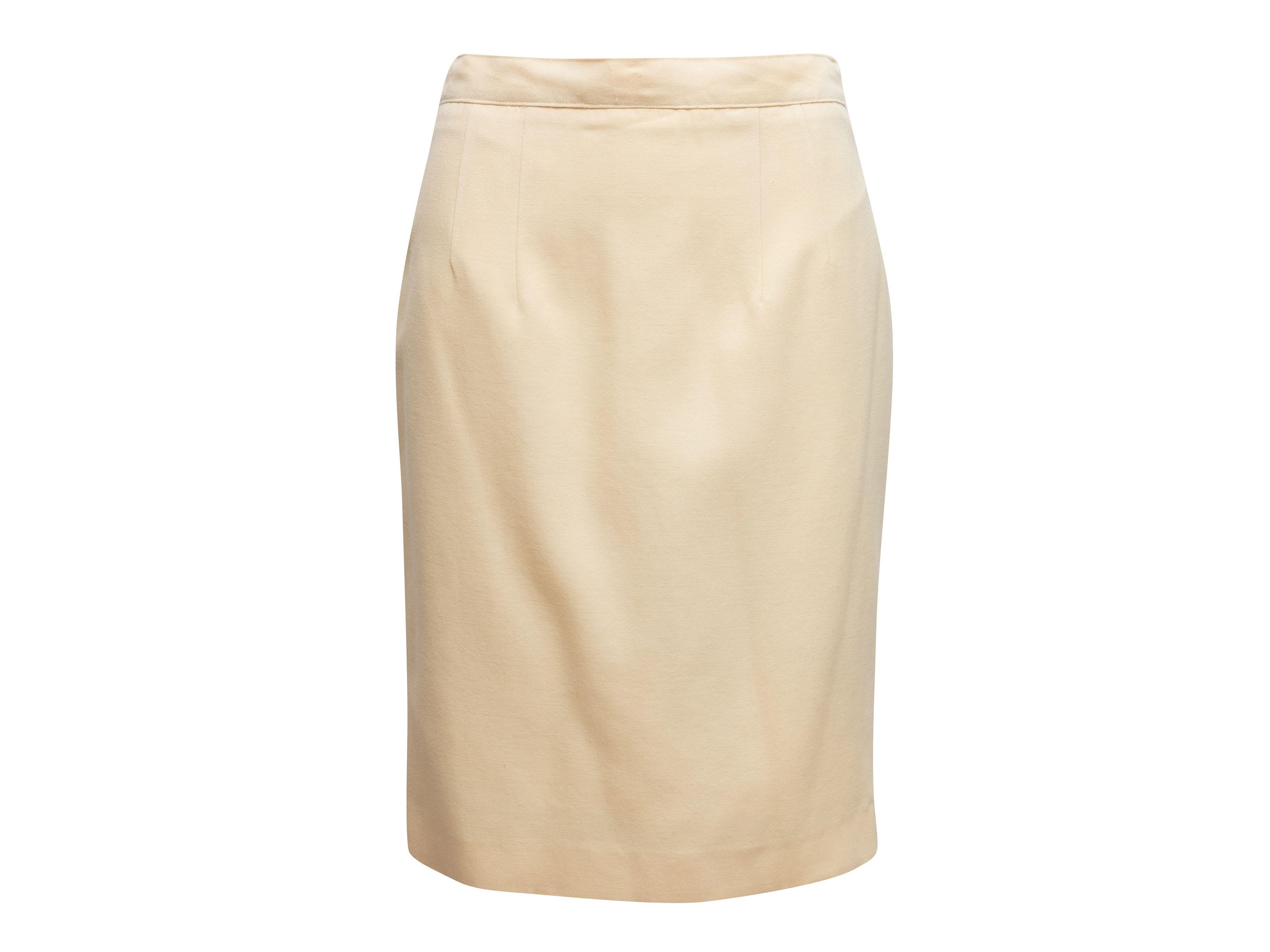 cream color pencil skirt