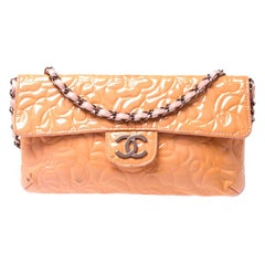 Chanel Patent Chocolate Bar Flap Shoulder Bag For Sale at 1stDibs
