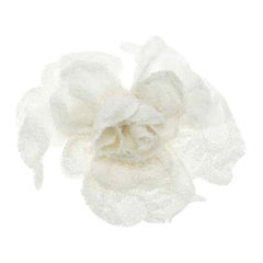 Chanel Cream Camellia Flower Brooch
